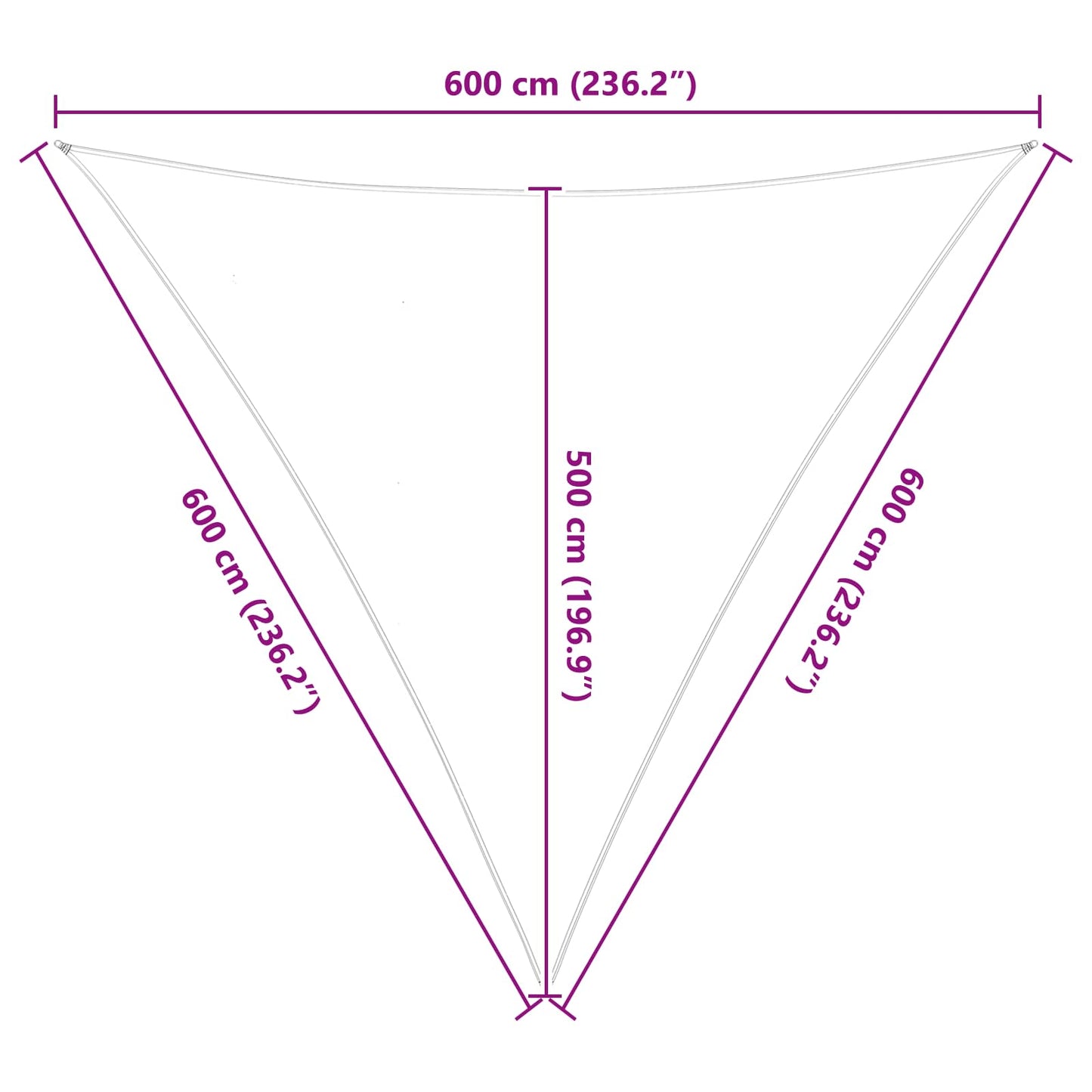 Vela da ombra solare Grigio chiaro e bianco 6 x 6 x 6 m
