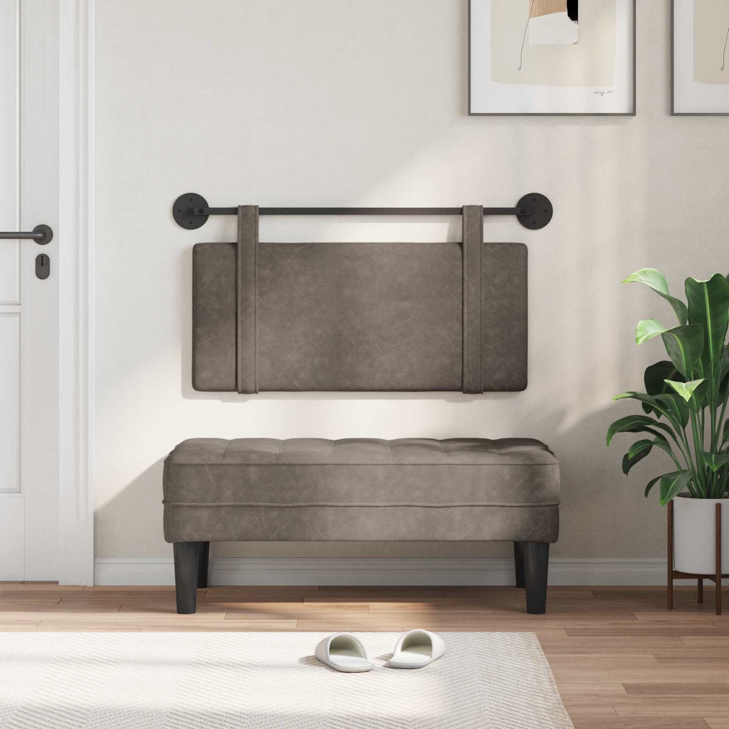 Testiera sospesa Grigio PU Antico | homemem39