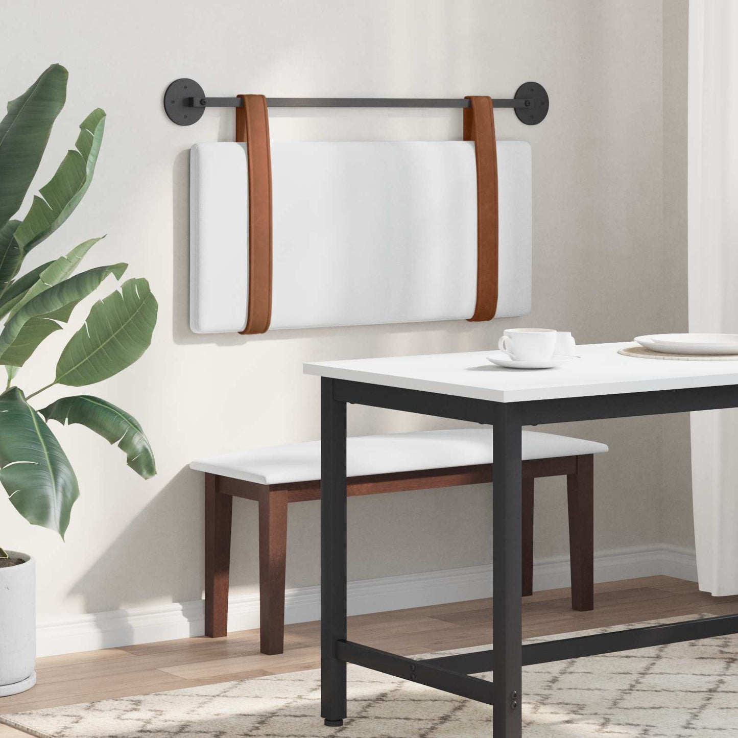 Testiera sospesa Bianco PU Antico | homemem39