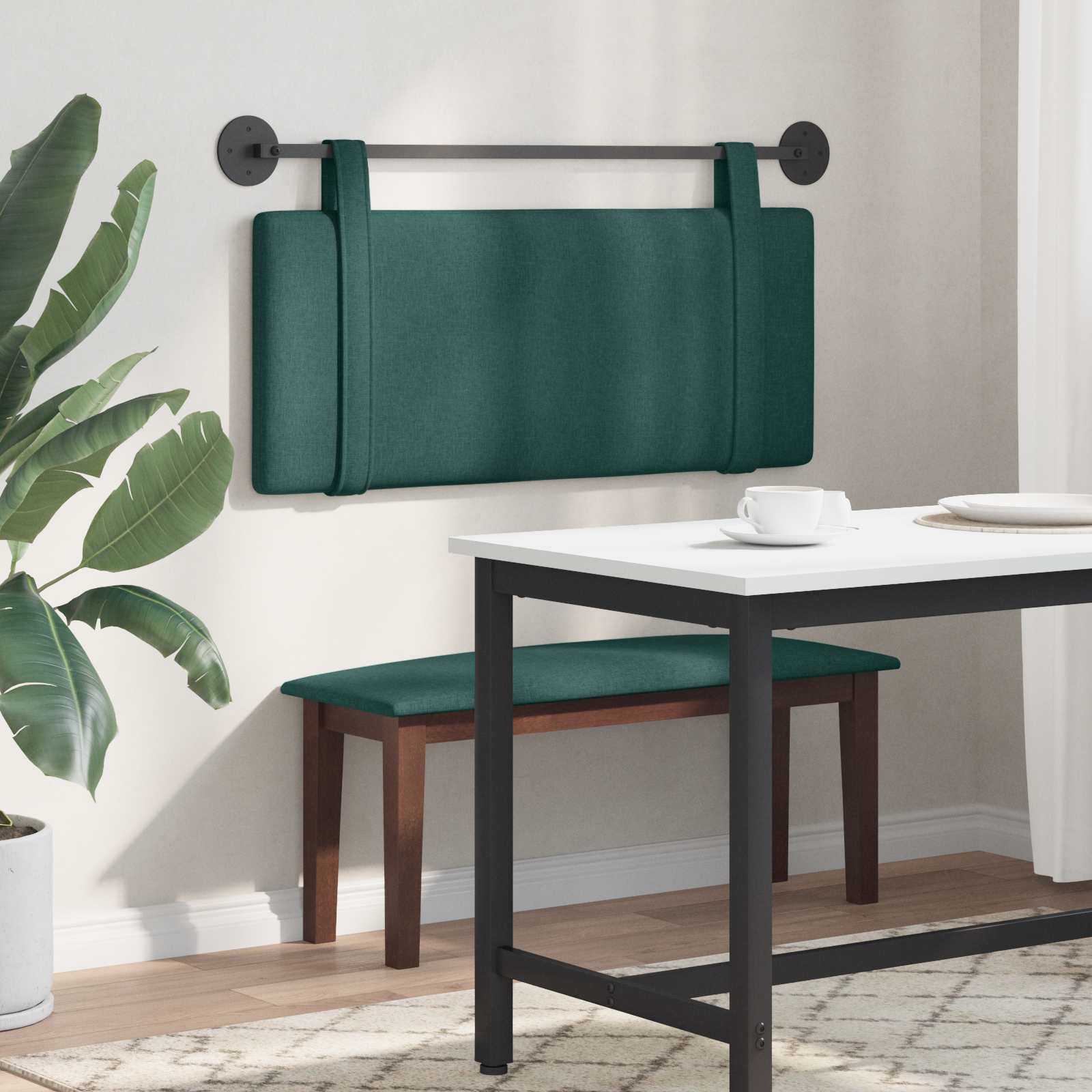 Testiera sospesa Verde Scuro Tessuto | homemem39