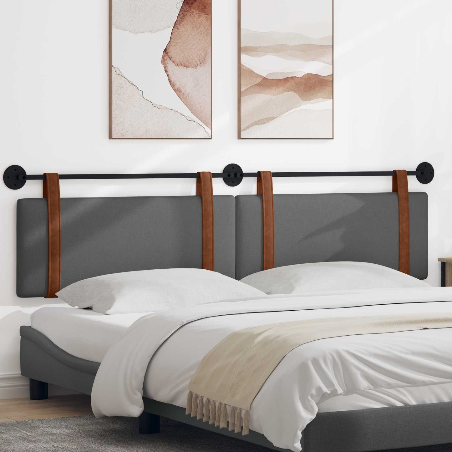 Testiera sospesa Grigio scuro PU Antico | homemem39