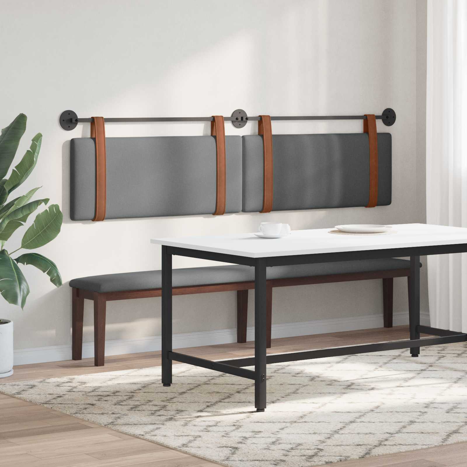 Testiera sospesa Grigio scuro PU Antico | homemem39