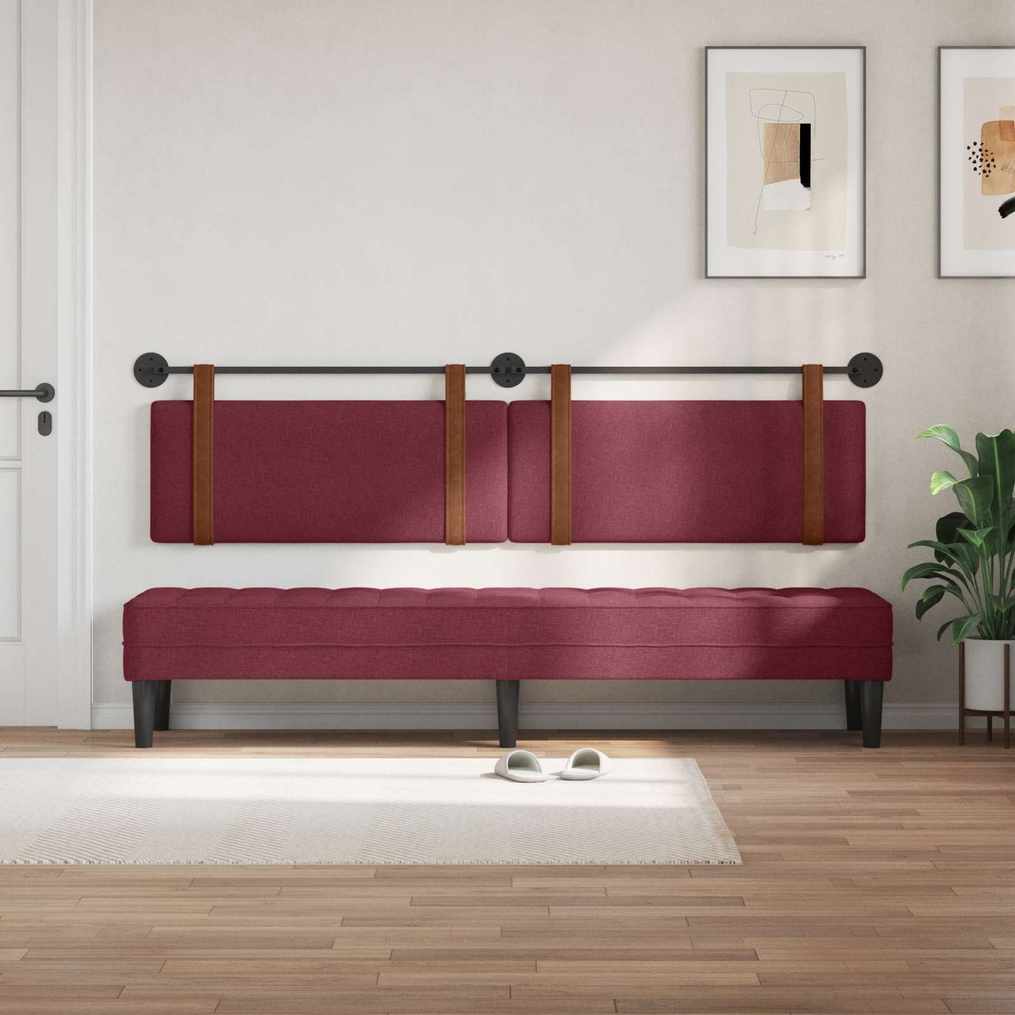 Testiera sospesa Rosso Vino PU Antico