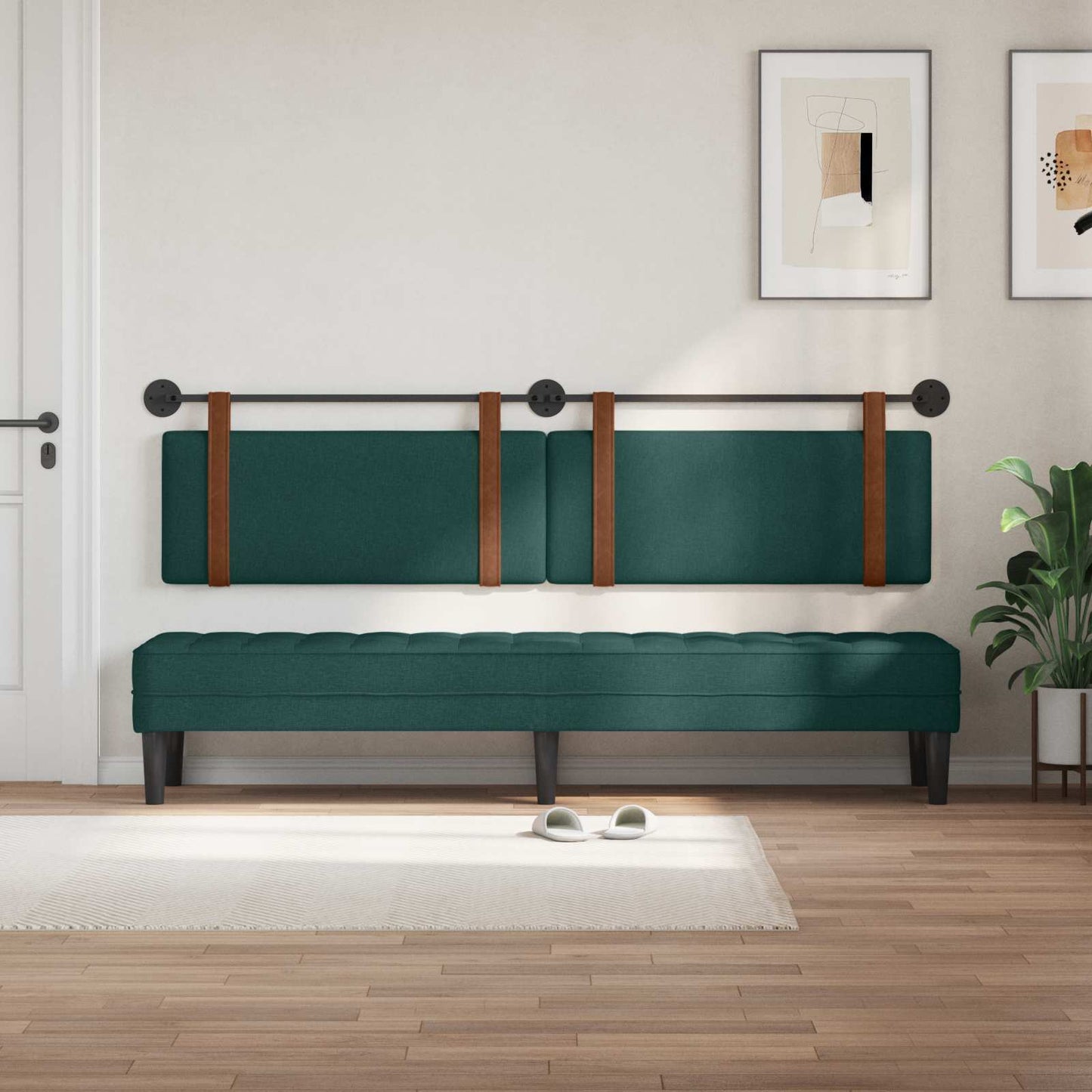 Testiera sospesa Verde Scuro PU Antico | homemem39