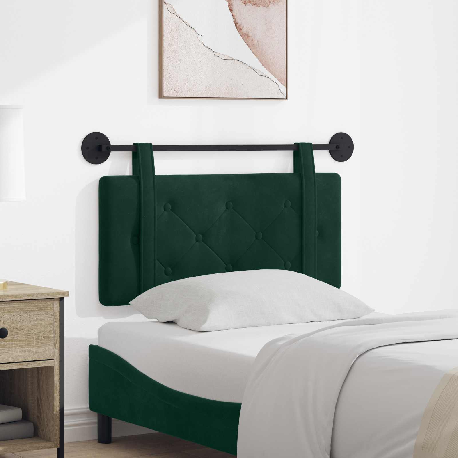 Testiera sospesa Verde Scuro Velluto | homemem39