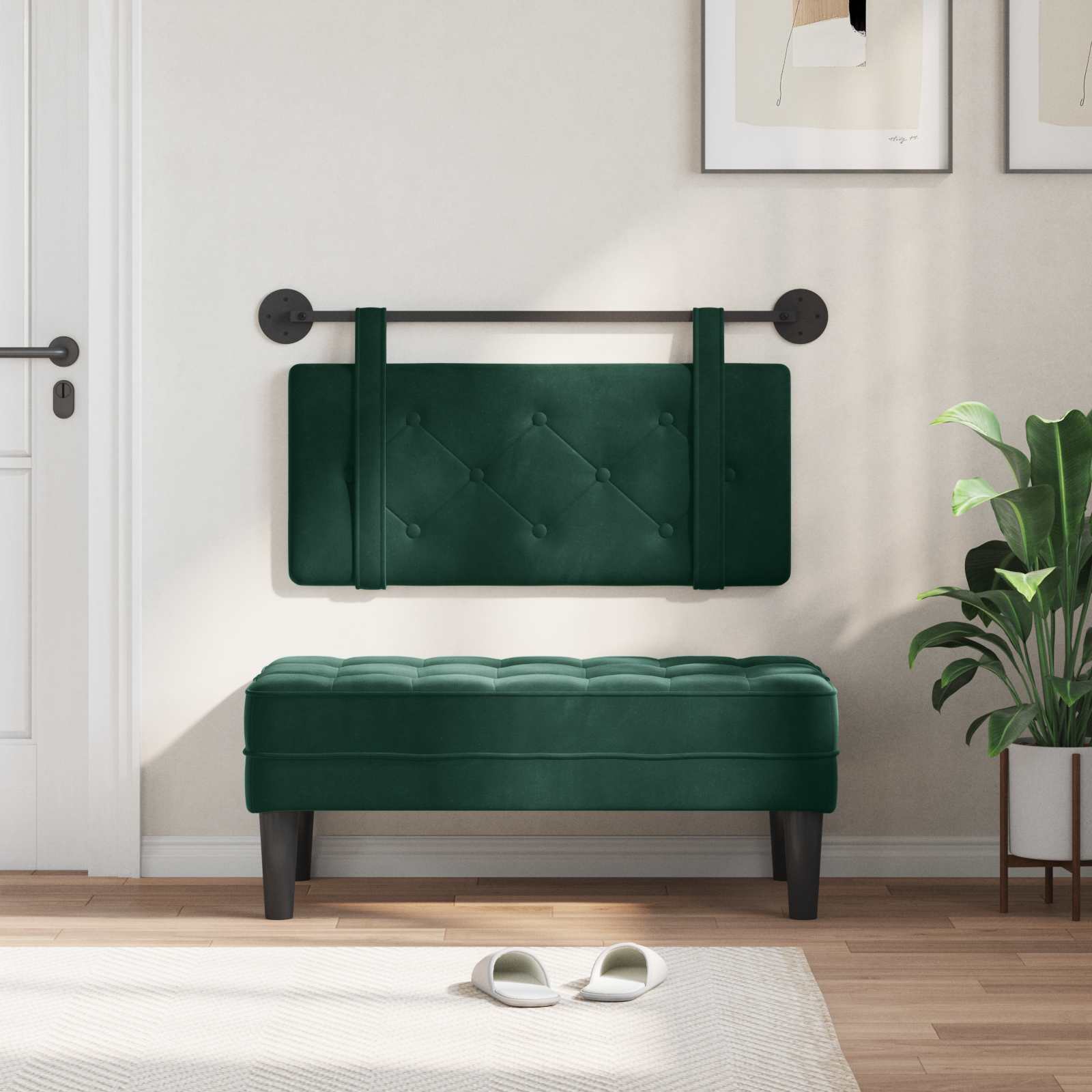 Testiera sospesa Verde Scuro Velluto | homemem39