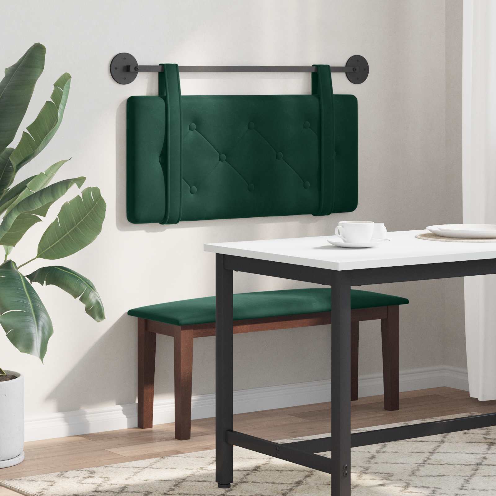 Testiera sospesa Verde Scuro Velluto | homemem39