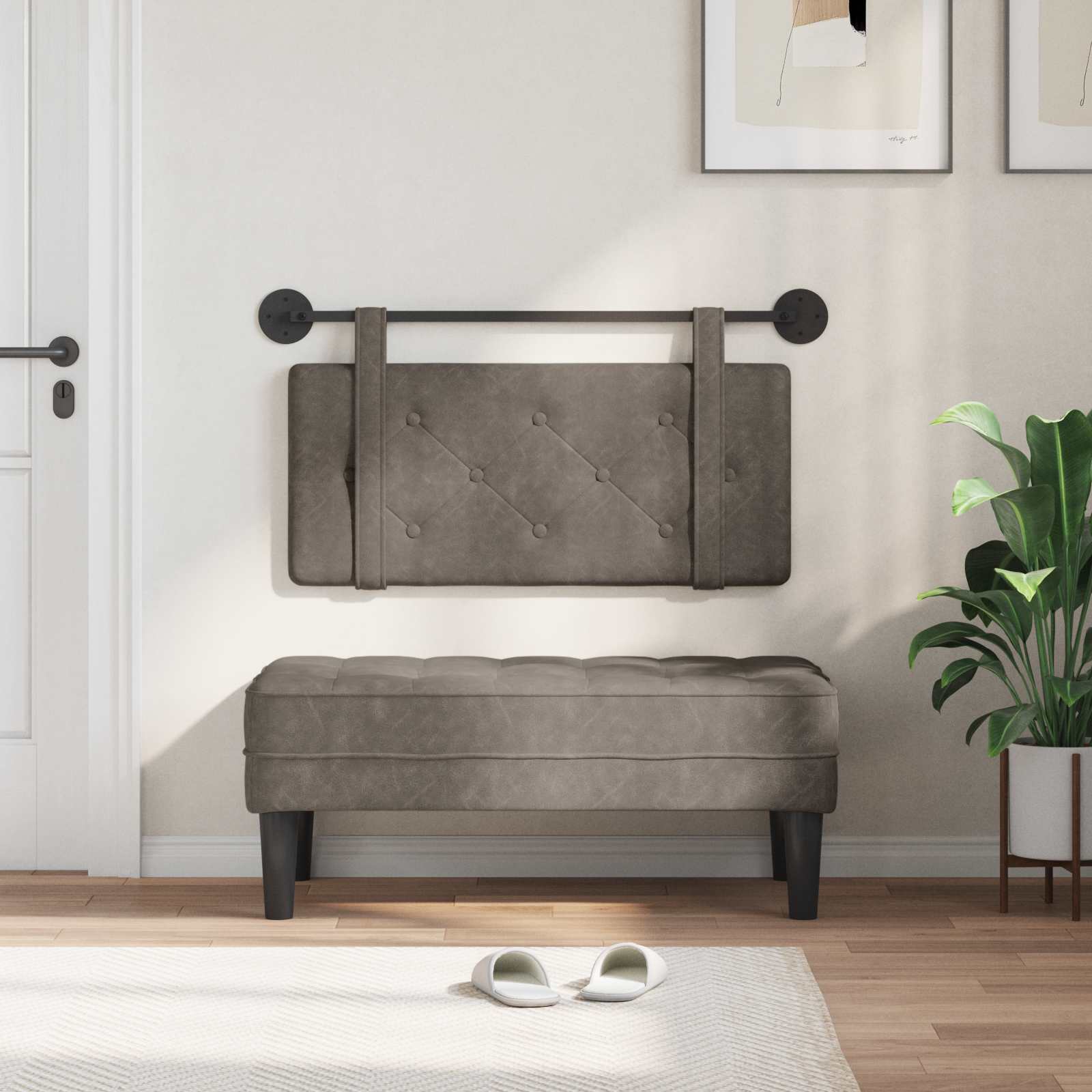 Testiera sospesa Grigio PU Antico | homemem39