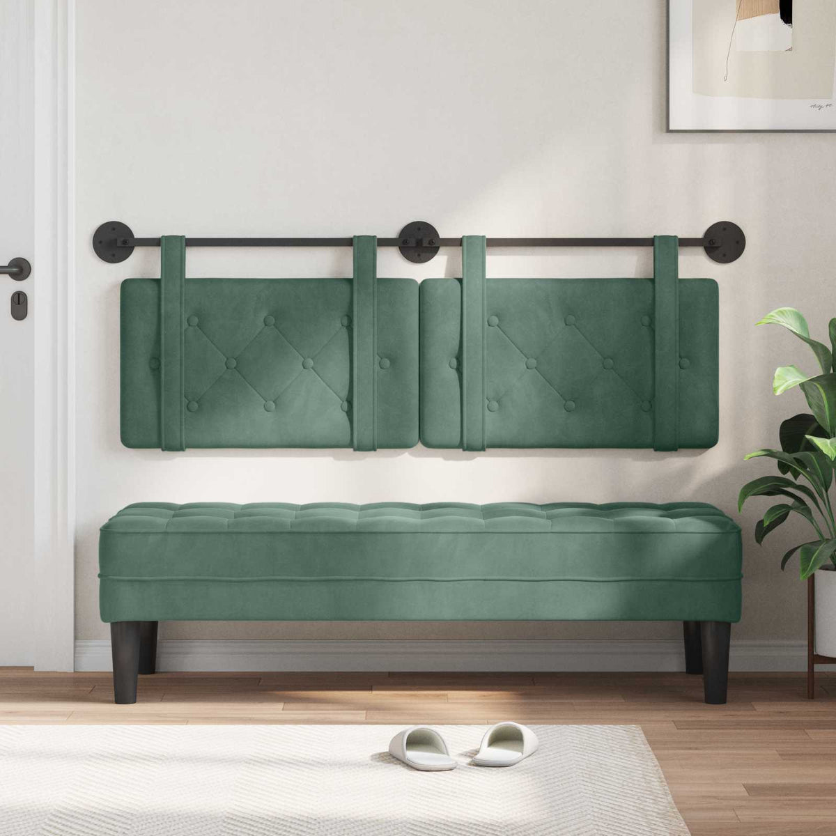 Testiera sospesa Verde Mare Velluto | homemem39