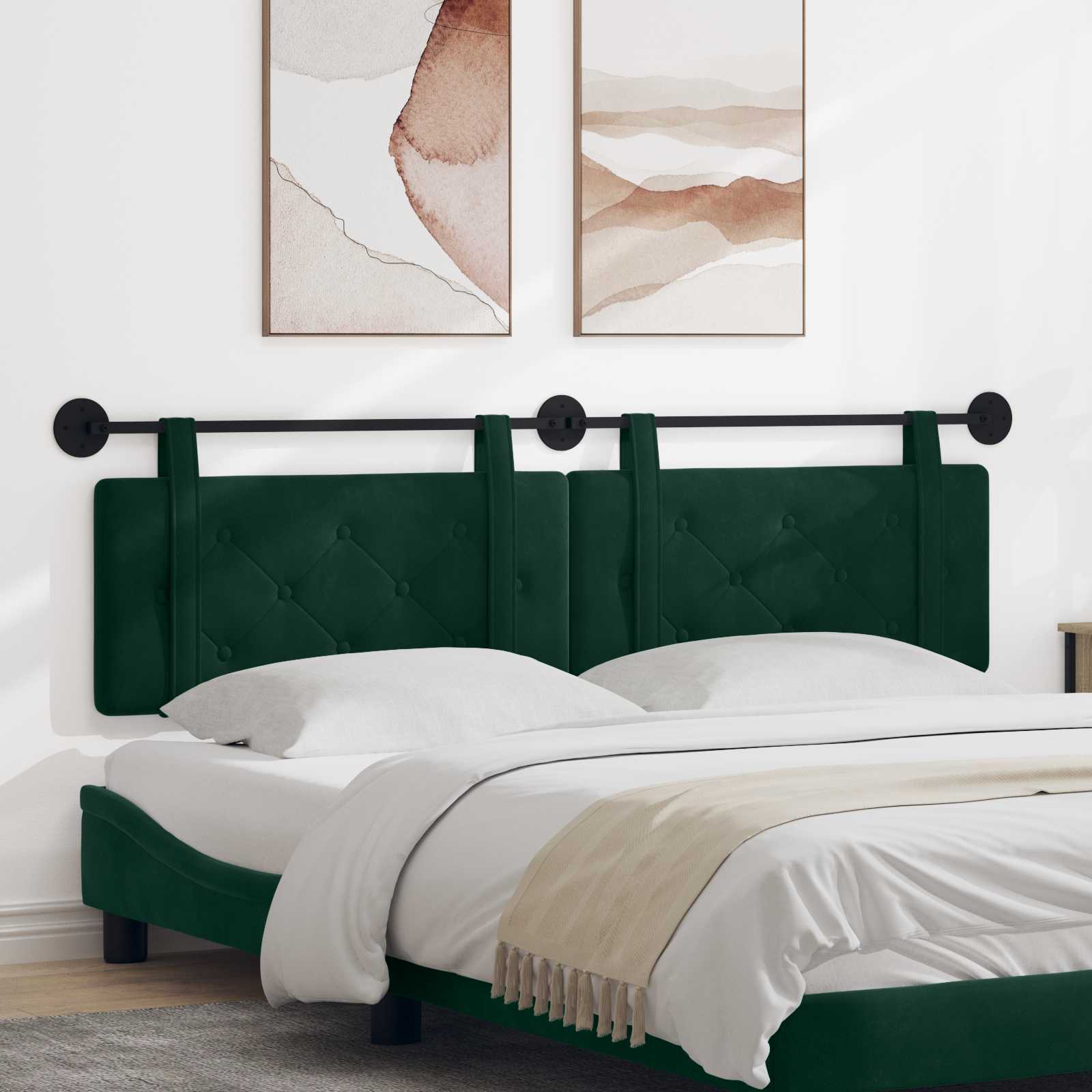 Testiera sospesa Verde Scuro Velluto | homemem39