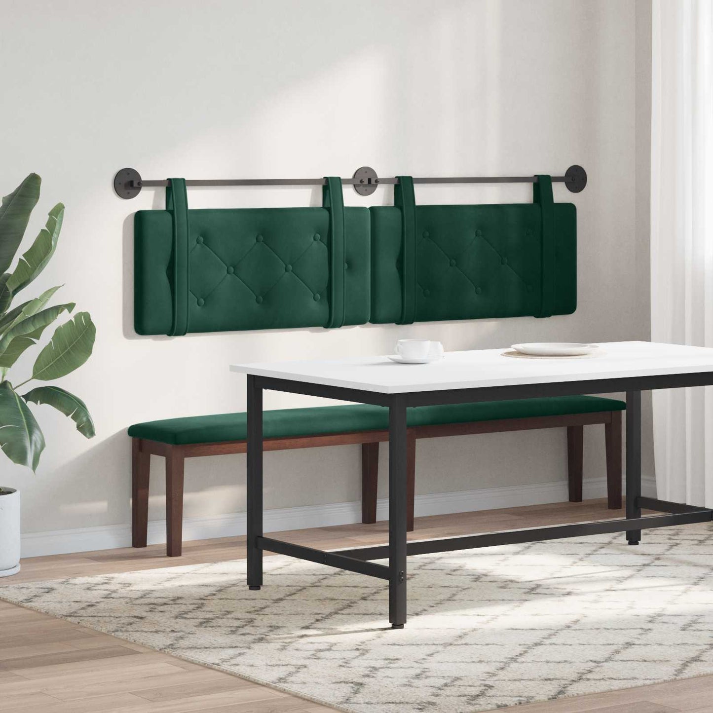 Testiera sospesa Verde Scuro Velluto | homemem39