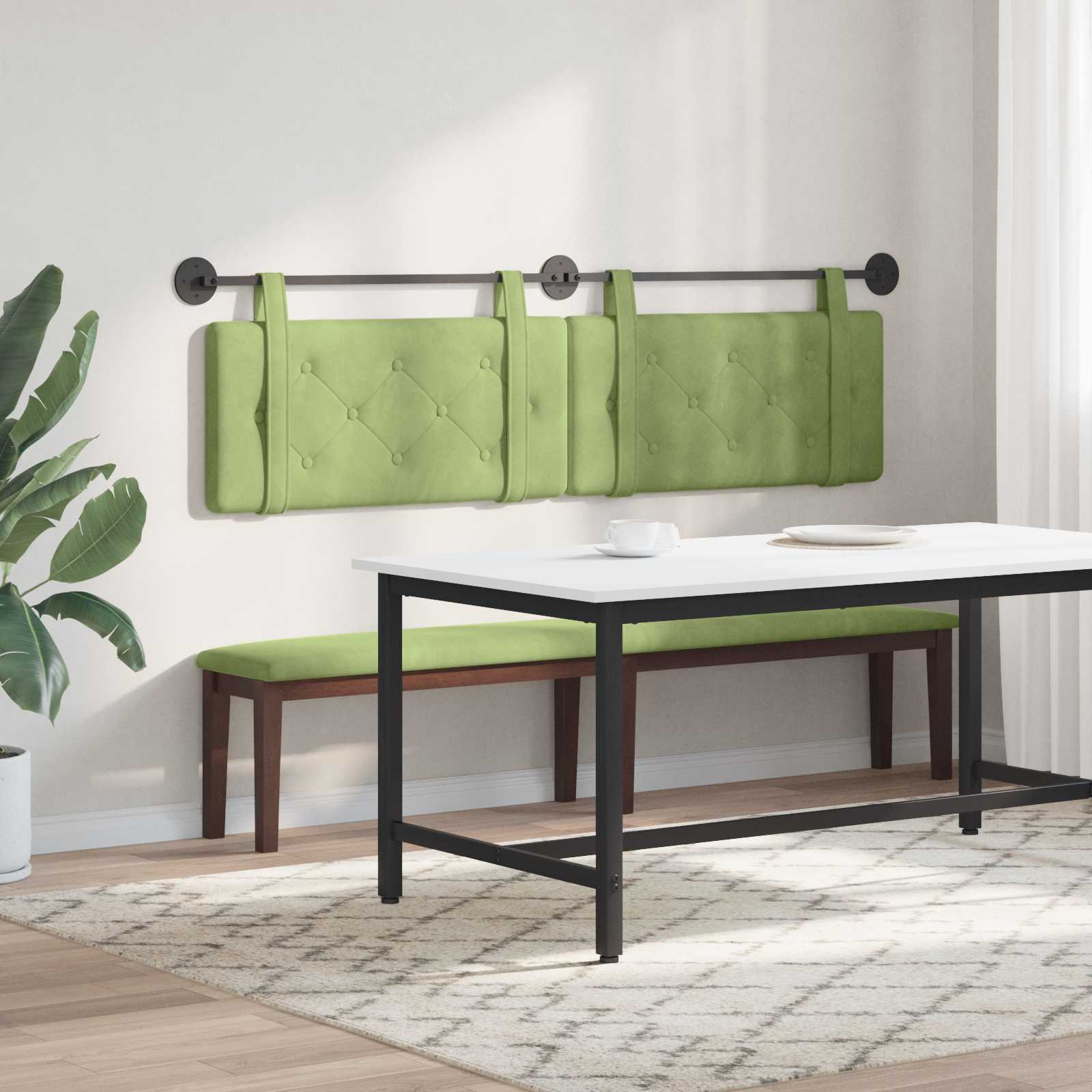 Testiera sospesa Verde chiaro Velluto | homemem39