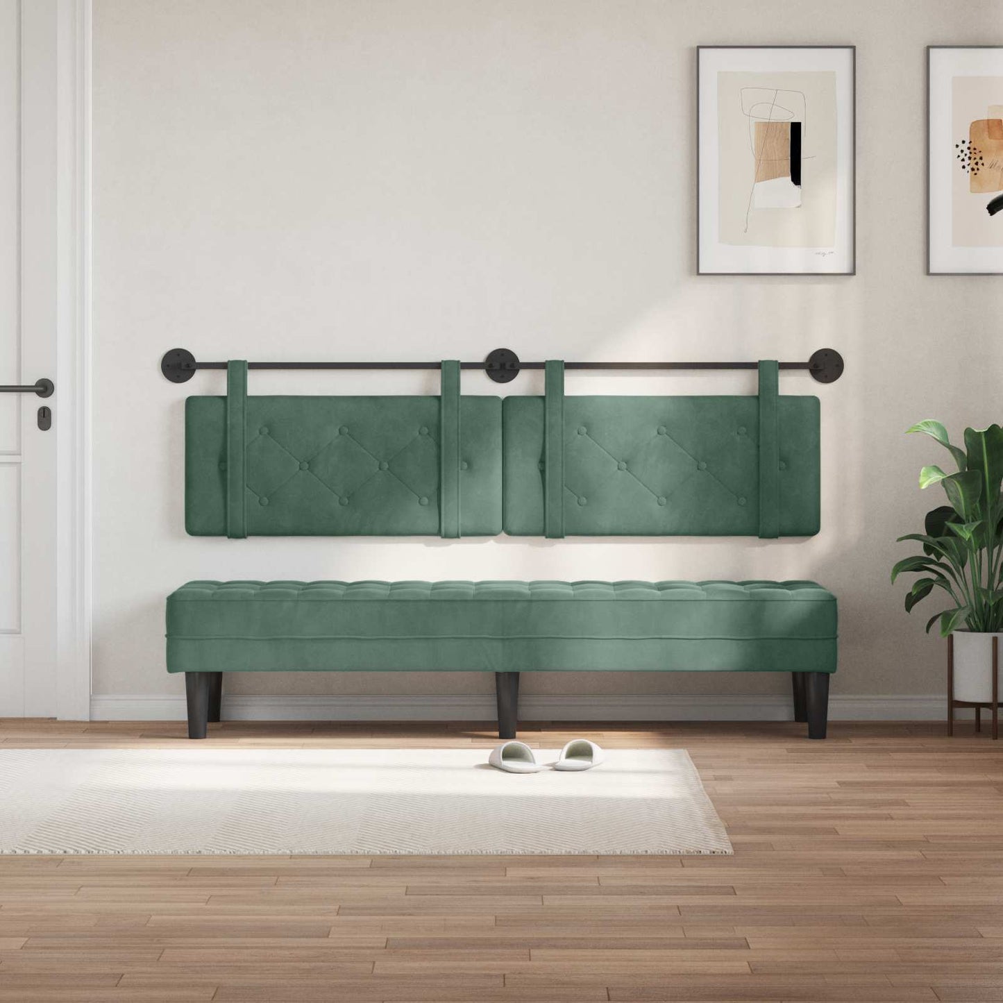Testiera sospesa Verde Mare Velluto | homemem39