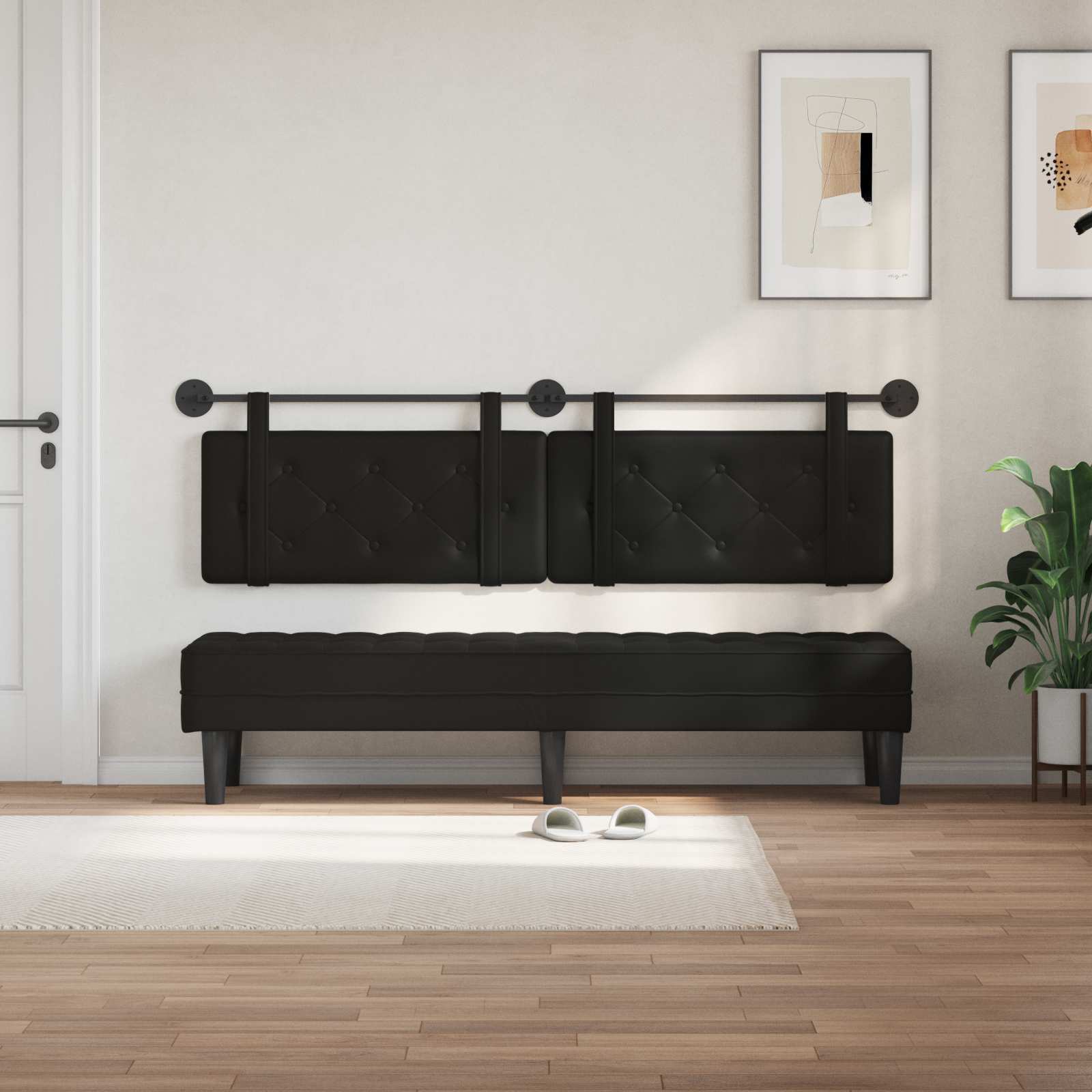 Testiera sospesa Nero Similpelle | homemem39
