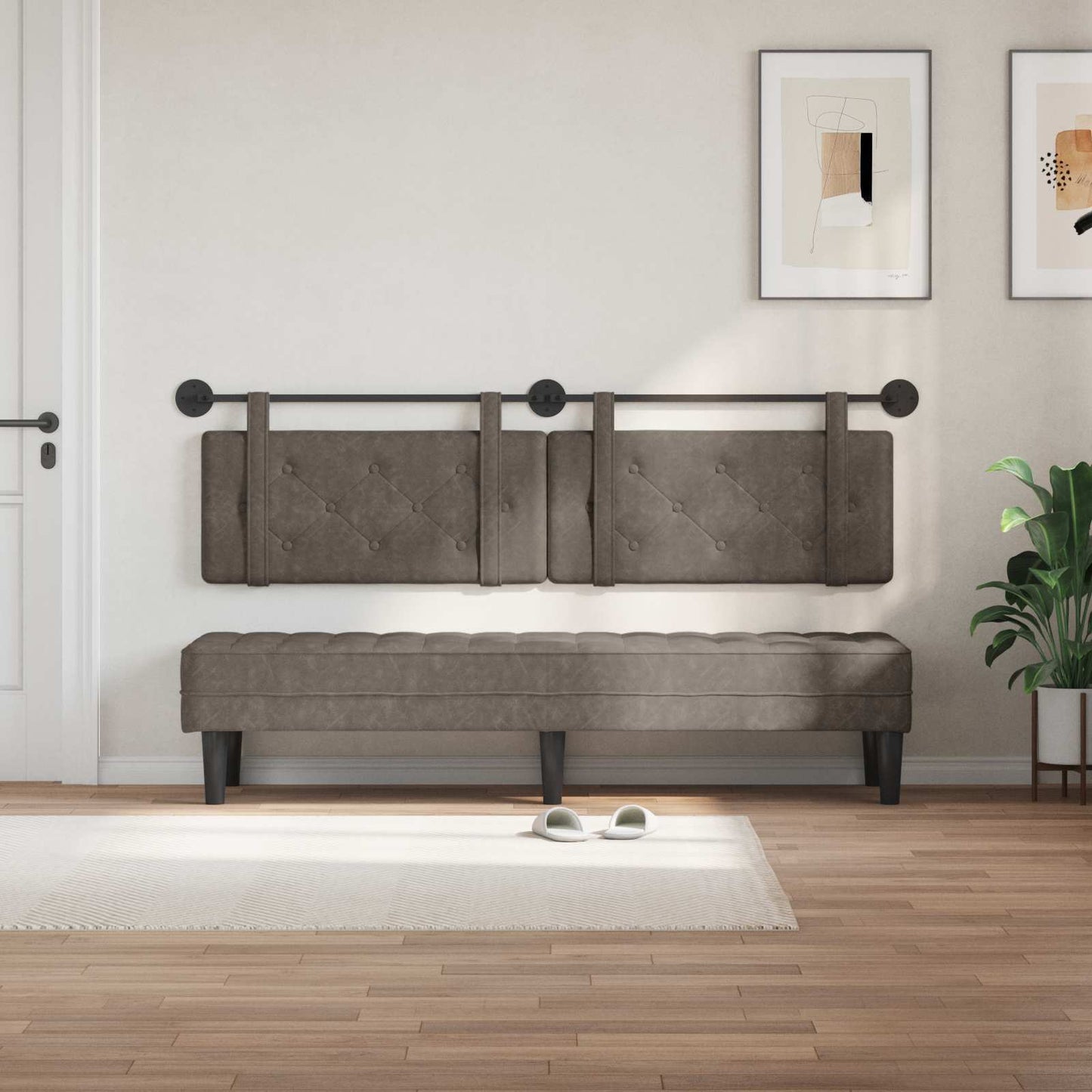 Testiera sospesa Grigio PU Antico