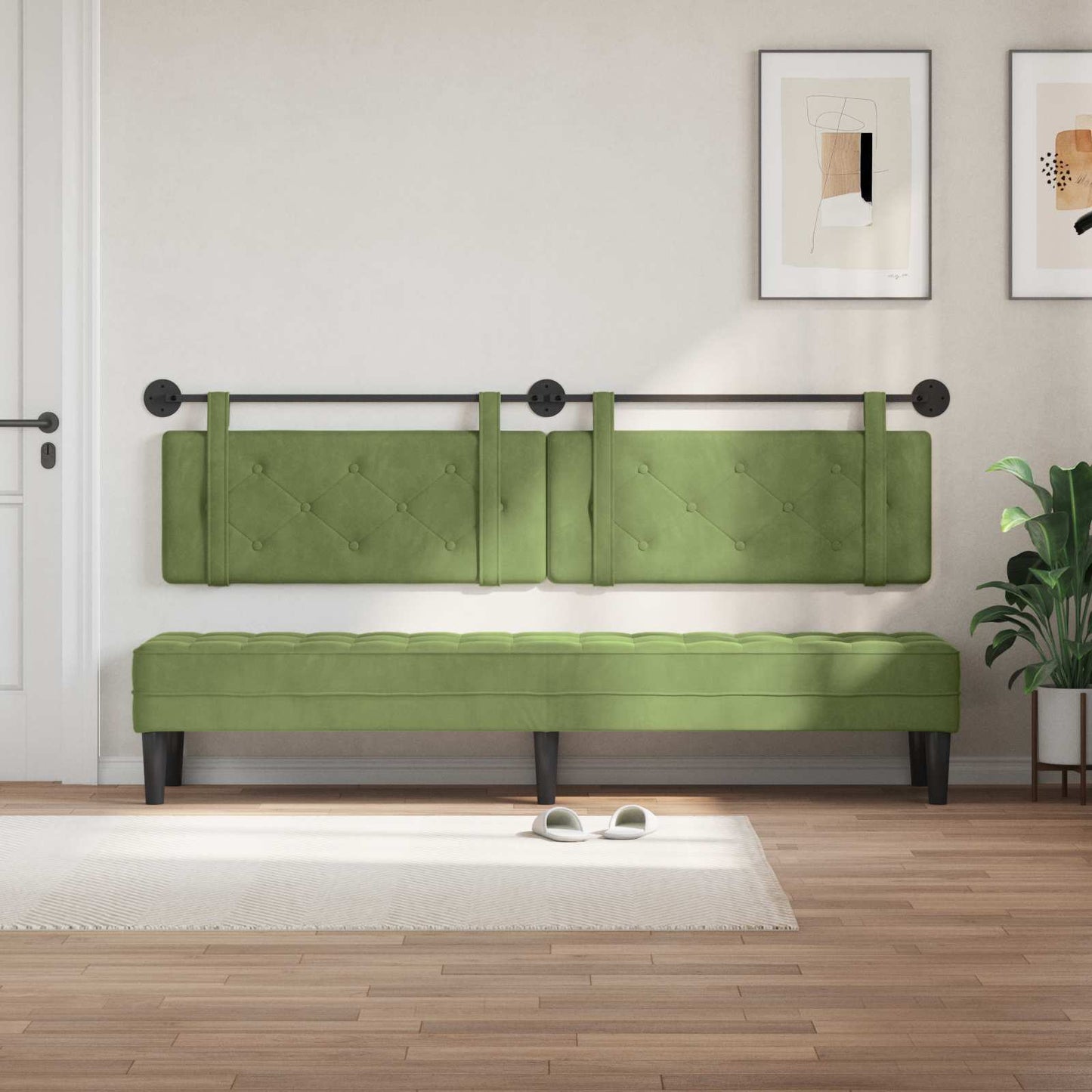 Testiera sospesa Verde chiaro Velluto | homemem39