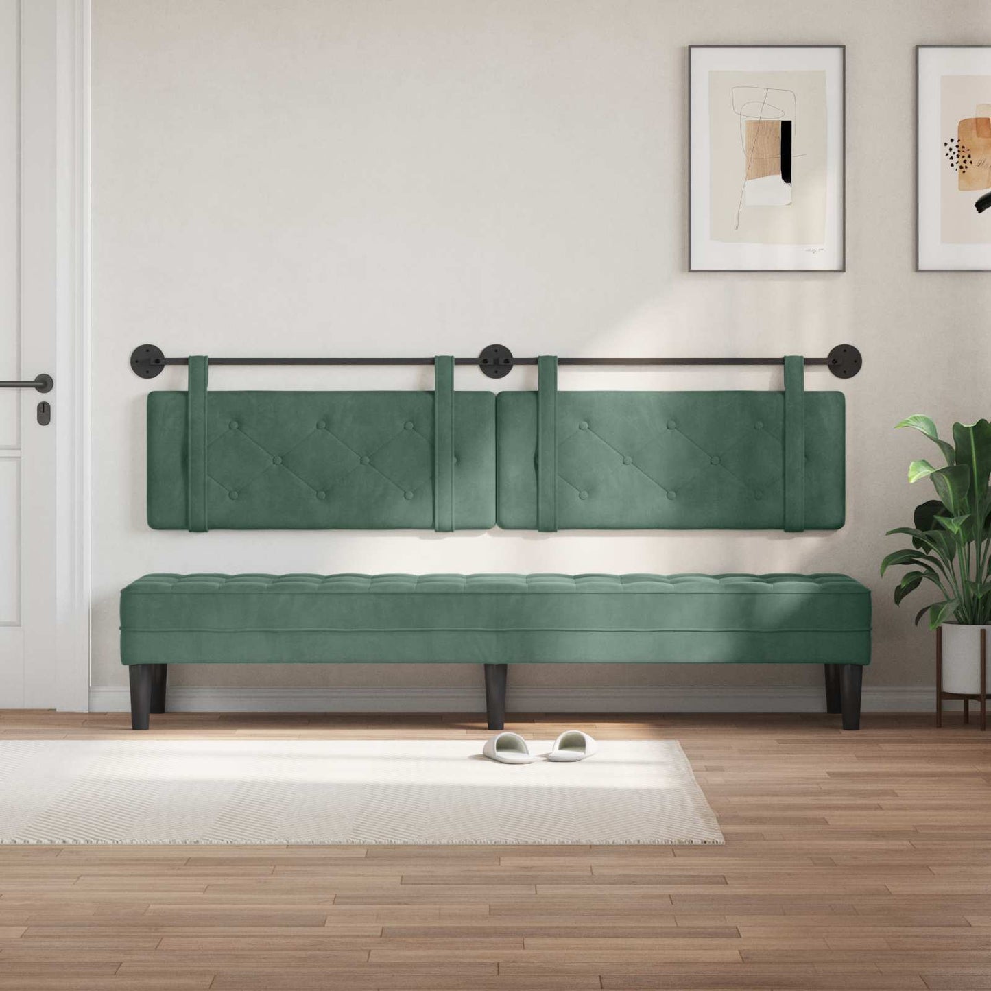 Testiera sospesa Verde Mare Velluto | homemem39