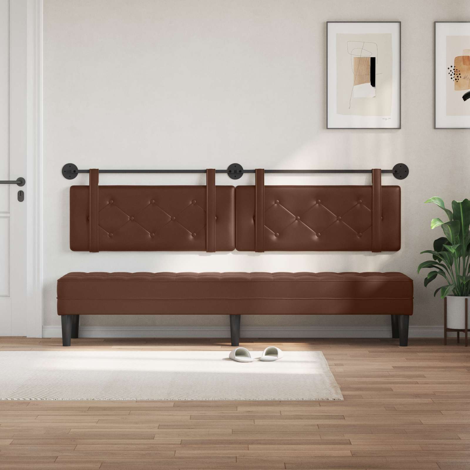 Testiera sospesa Marrone Similpelle | homemem39