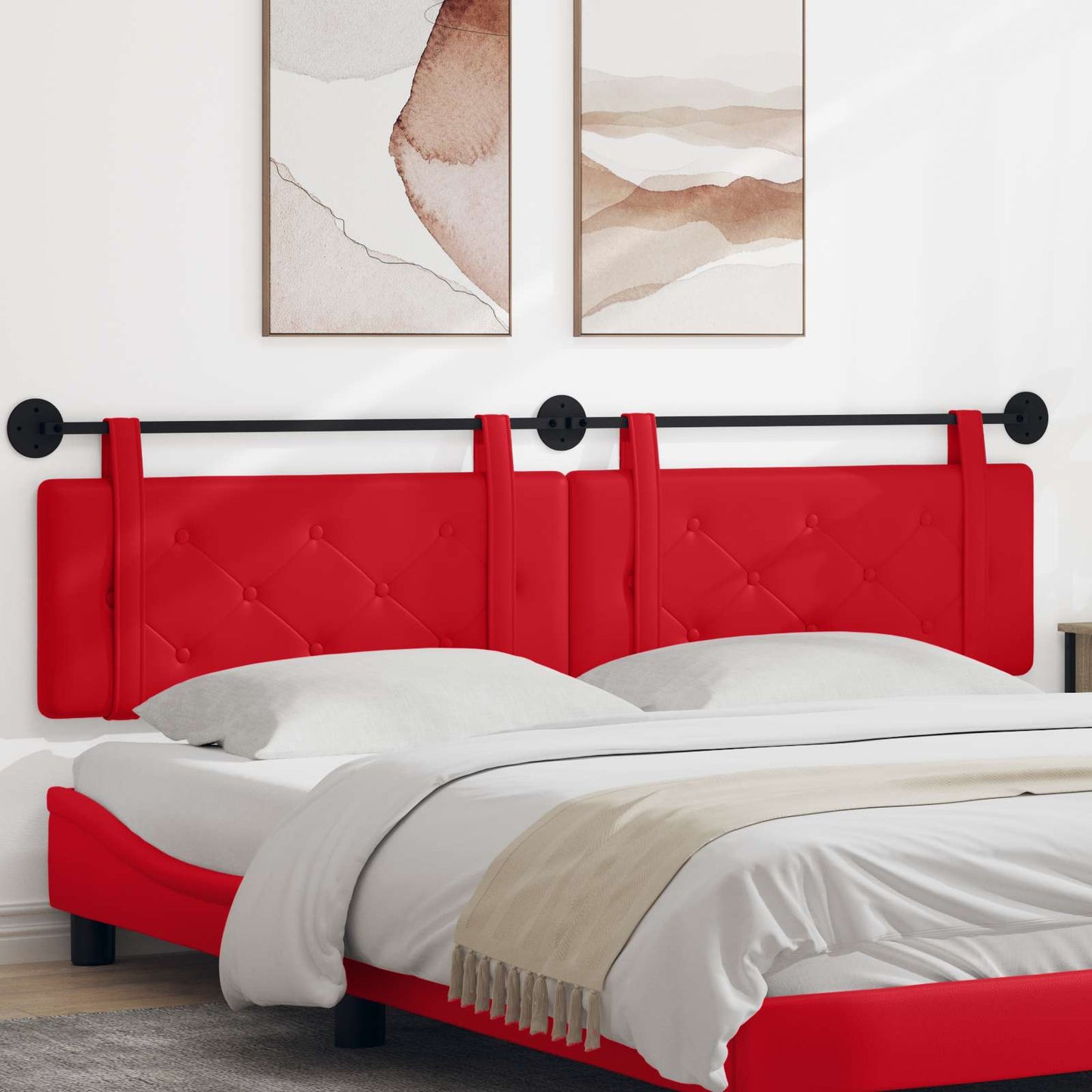 Testiera sospesa Rosso Similpelle | homemem39