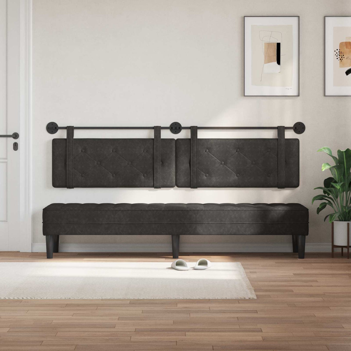 Testiera sospesa Nero PU Antico | homemem39