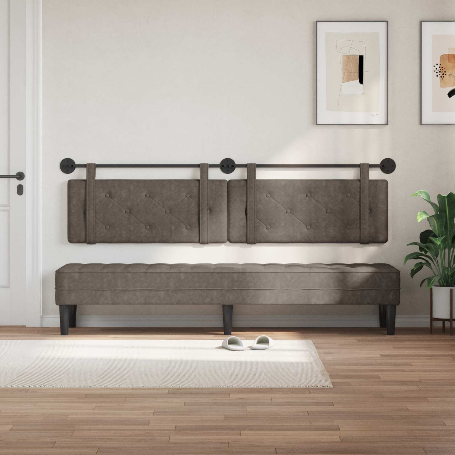 Testiera sospesa Grigio PU Antico