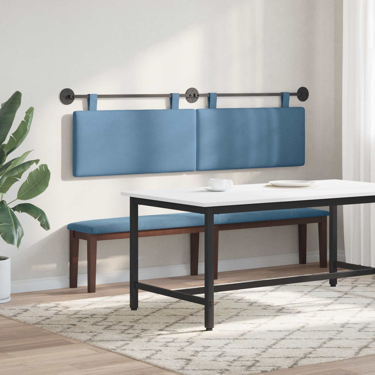 Testiera sospesa Blu Tessuto in Cords | homemem39