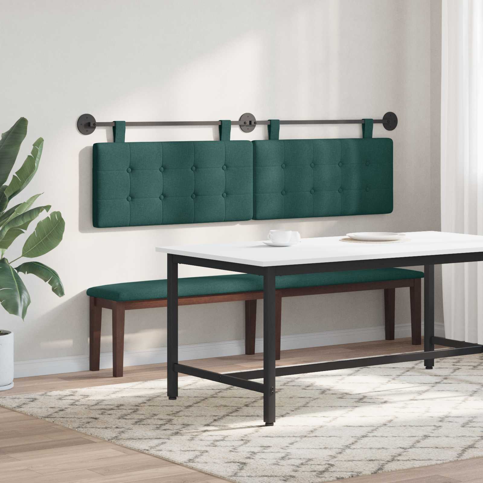 Testiera sospesa Verde Scuro Tessuto | homemem39
