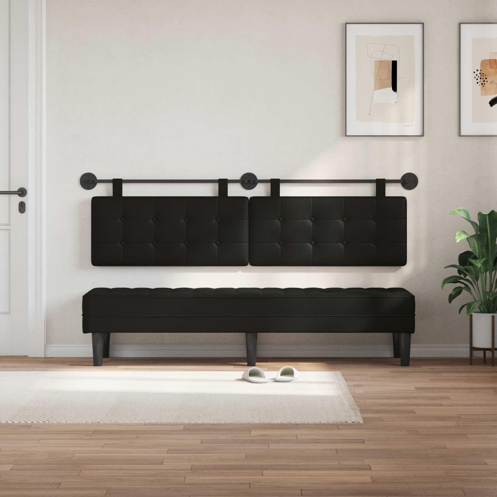 Testiera sospesa Nero Similpelle | homemem39