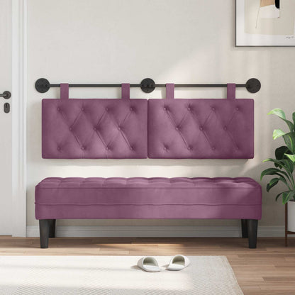 Testiera sospesa Con luce LED Viola Velluto | homemem39