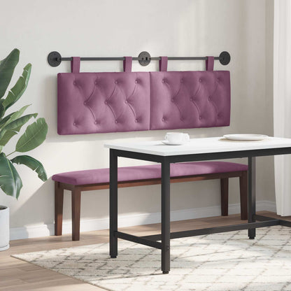 Testiera sospesa Con luce LED Viola Velluto | homemem39