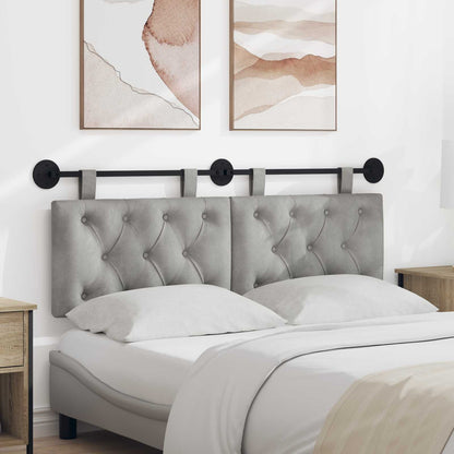 Testiera sospesa Con luce LED Grigio Chiaro Velluto | homemem39