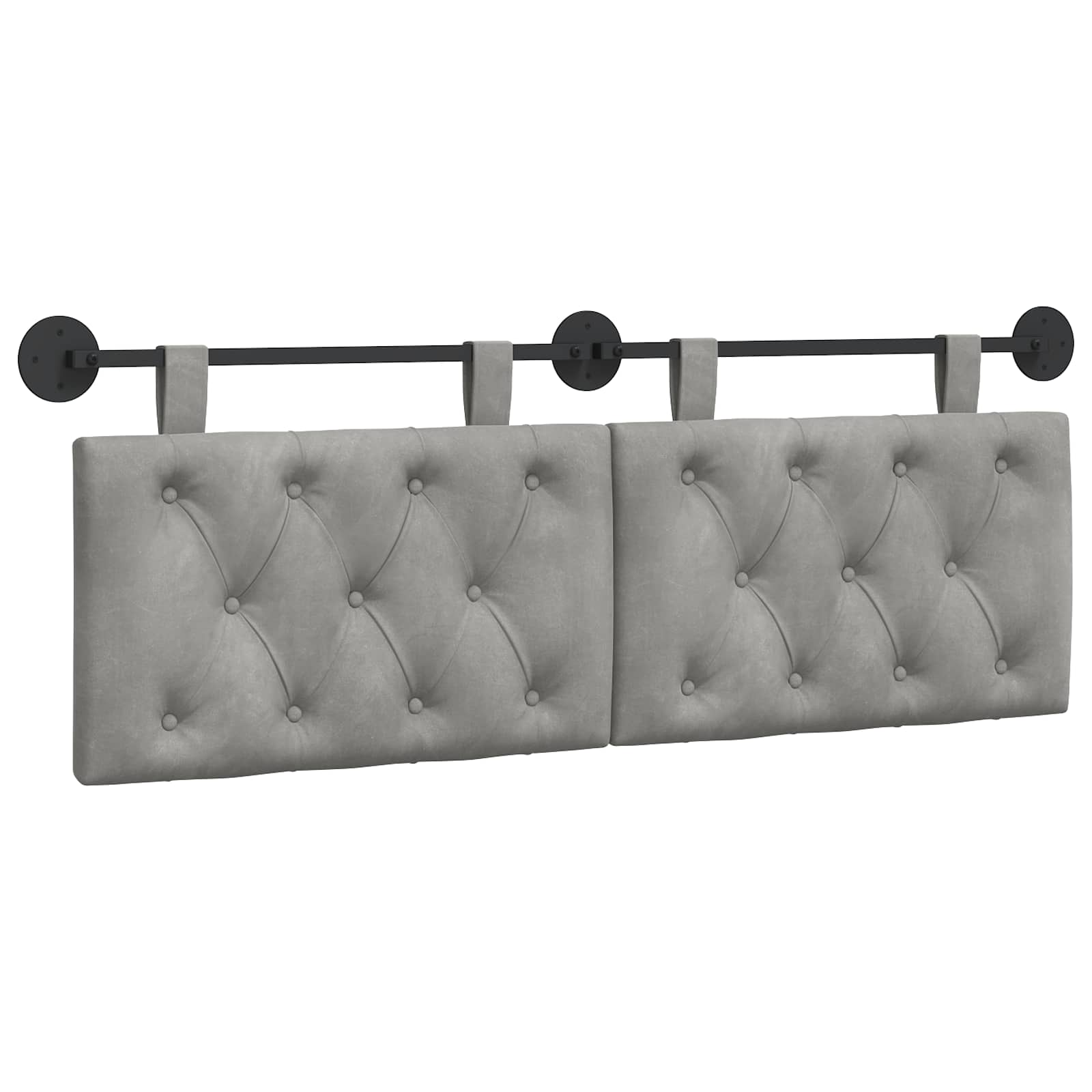 Testiera sospesa Con luce LED Grigio Chiaro Velluto | homemem39