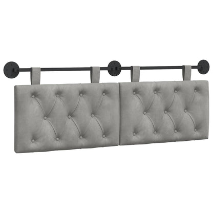 Testiera sospesa Con luce LED Grigio Chiaro Velluto | homemem39