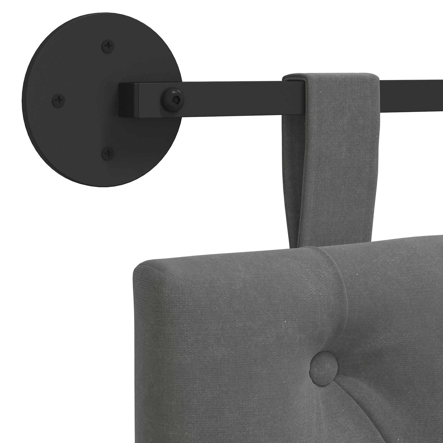 Testiera sospesa Con luce LED Grigio Scuro Velluto | homemem39