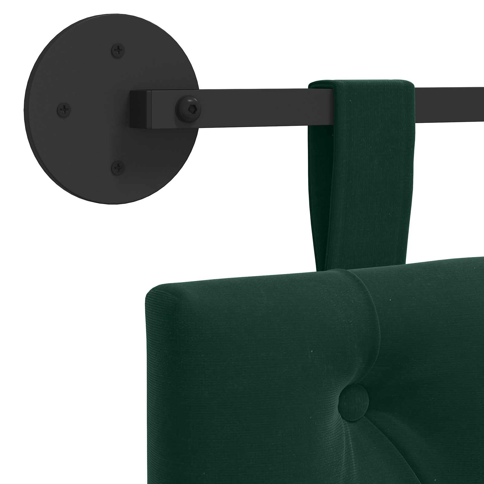 Testiera sospesa Con luce LED Verde Scuro Velluto | homemem39