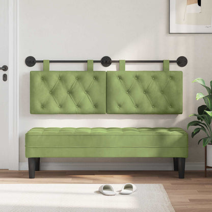 Testiera sospesa Con luce LED Verde chiaro Velluto | homemem39