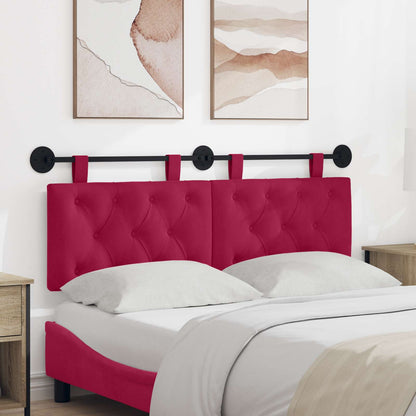 Testiera sospesa Con luce LED Rosso Vino Velluto