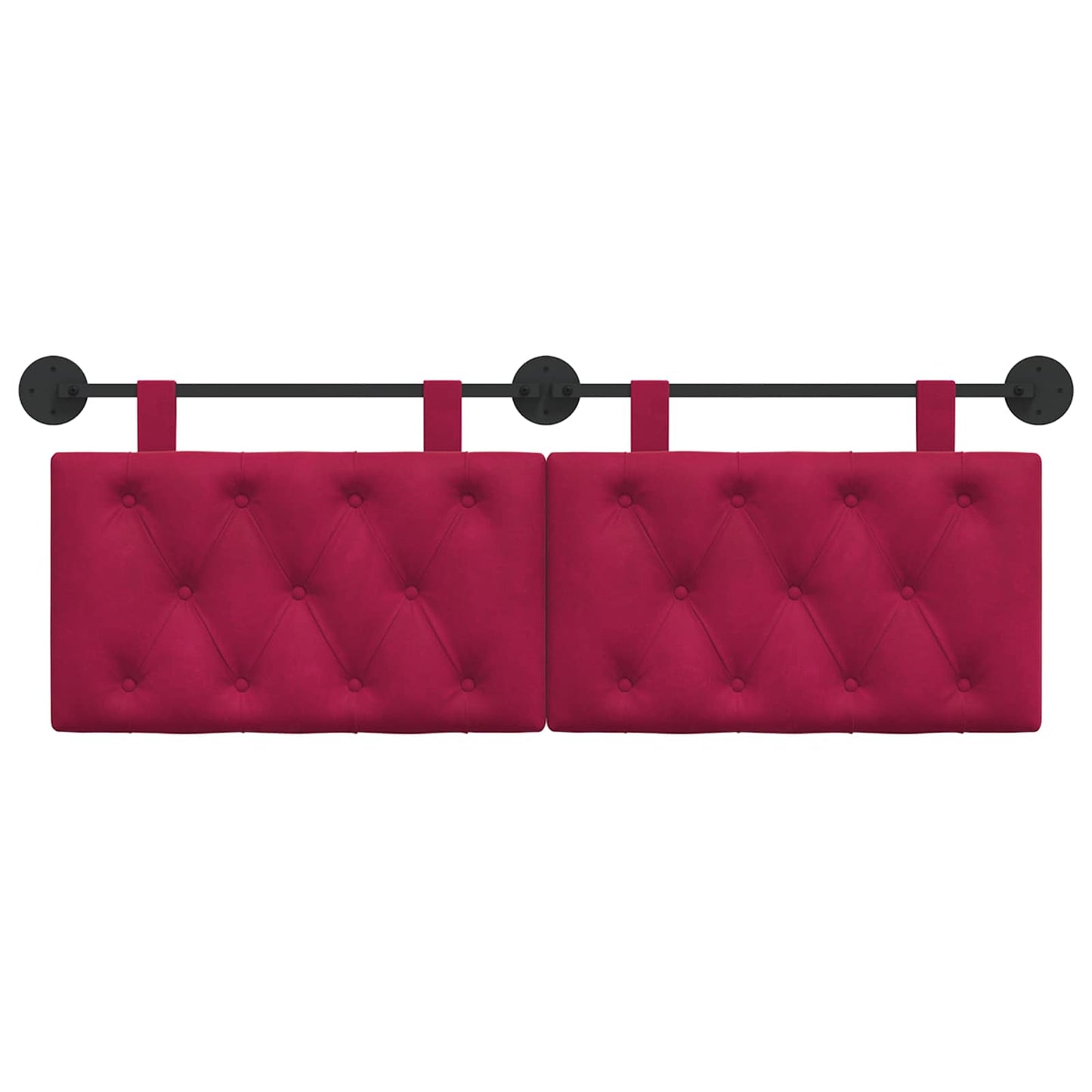 Testiera sospesa Con luce LED Rosso Vino Velluto | homemem39