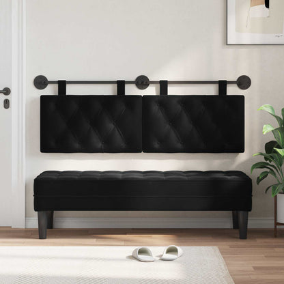 Testiera sospesa Con luce LED Nero Velluto | homemem39