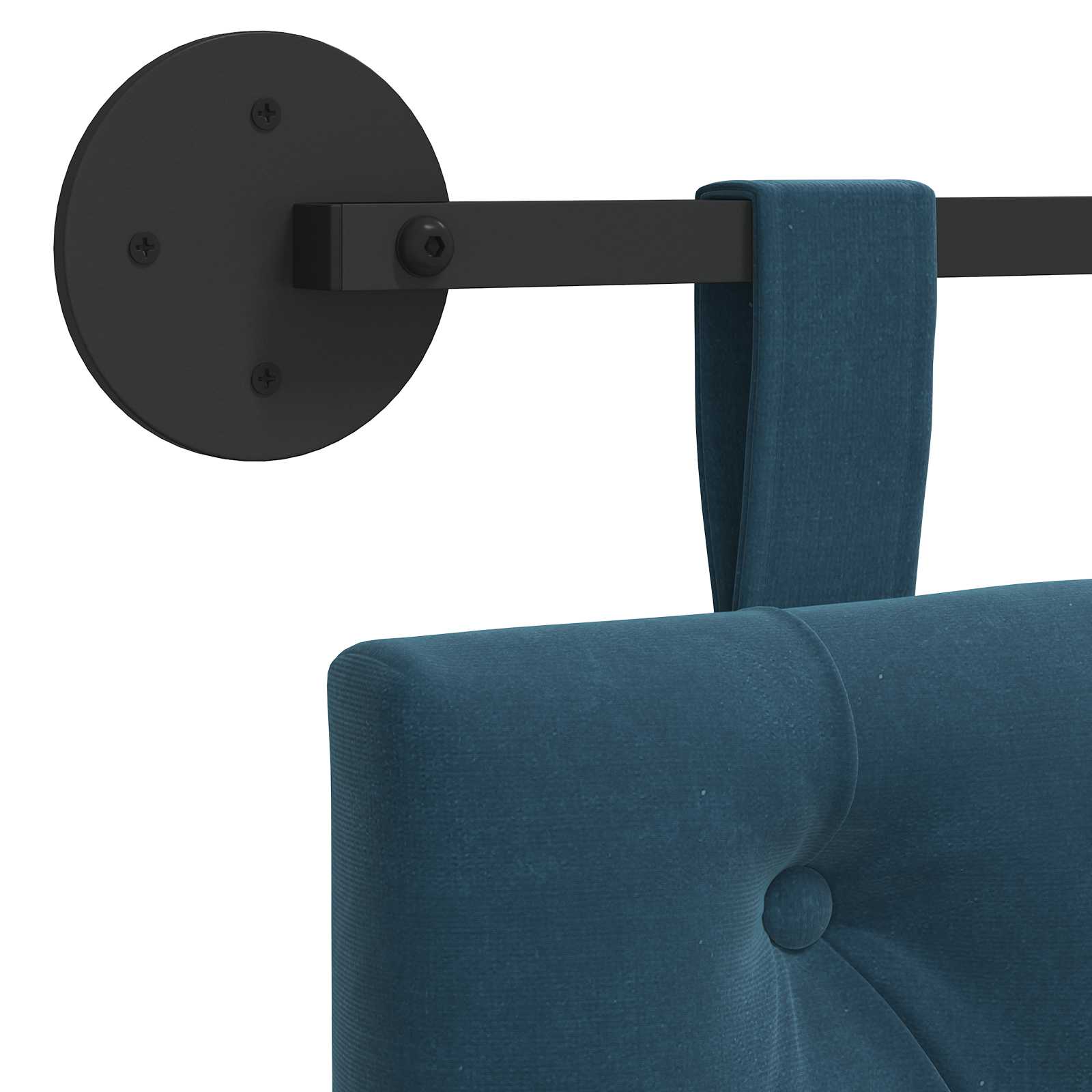 Testiera sospesa Con luce LED Blu Velluto | homemem39