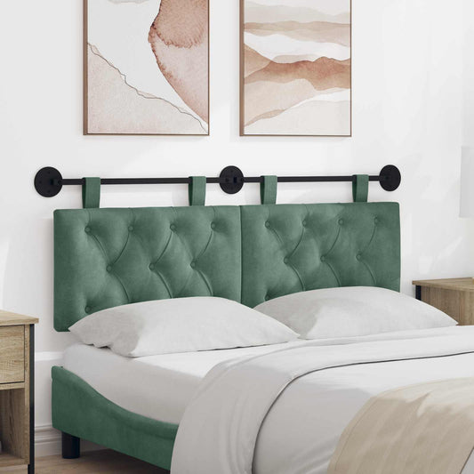 Testiera sospesa Con luce LED Verde Mare Velluto | homemem39