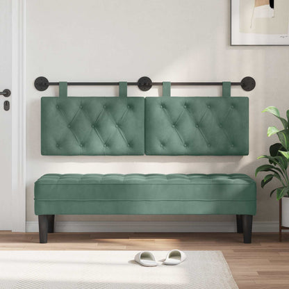 Testiera sospesa Con luce LED Verde Mare Velluto | homemem39