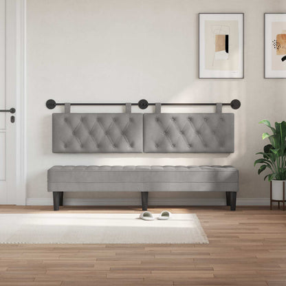 Testiera sospesa Con luce LED Grigio Chiaro Velluto | homemem39
