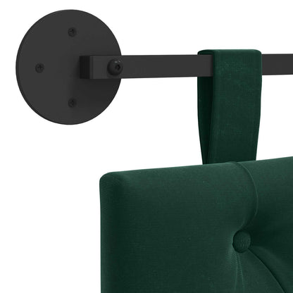Testiera sospesa Con luce LED Verde Scuro Velluto | homemem39