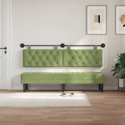 Testiera sospesa Con luce LED Verde chiaro Velluto | homemem39