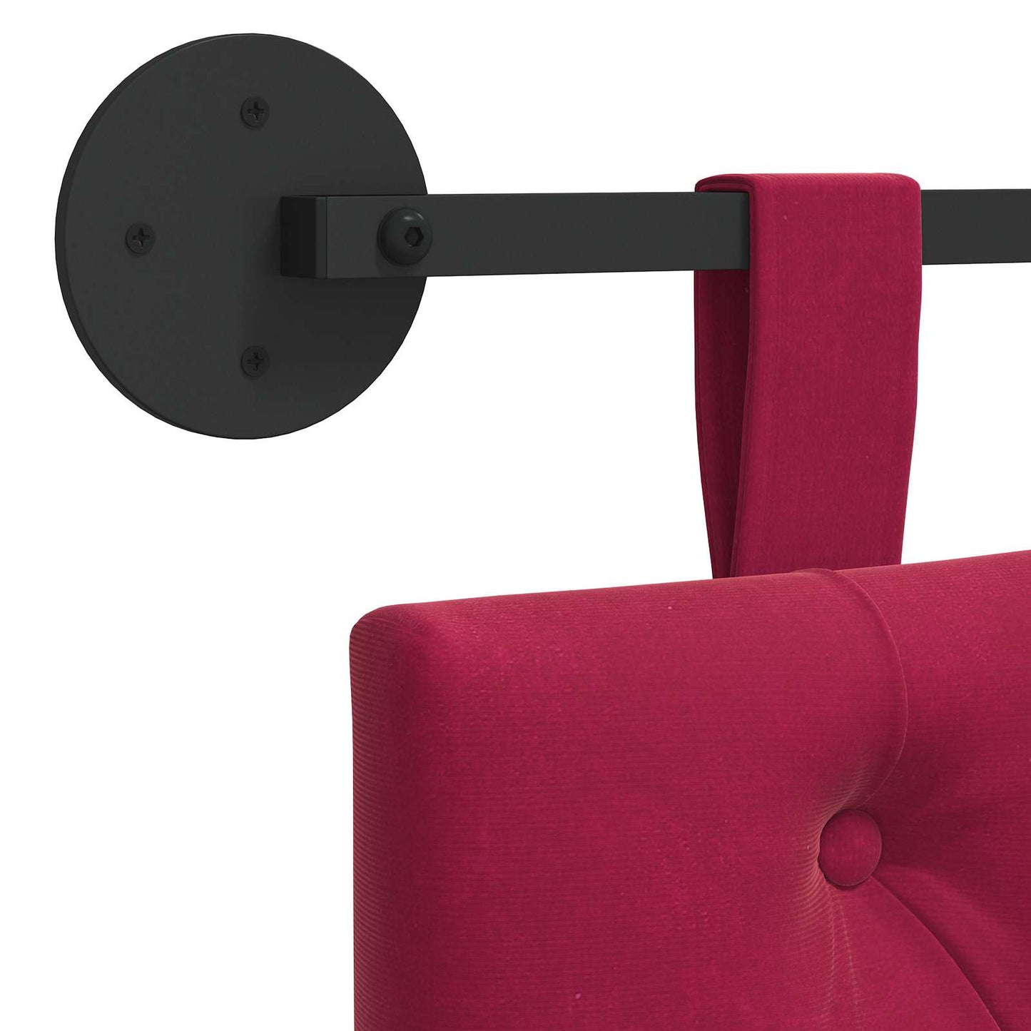 Testiera sospesa Con luce LED Rosso Vino Velluto | homemem39