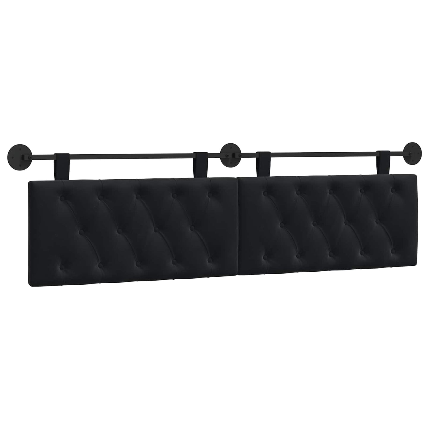 Testiera sospesa Con luce LED Nero Velluto