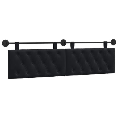 Testiera sospesa Con luce LED Nero Velluto