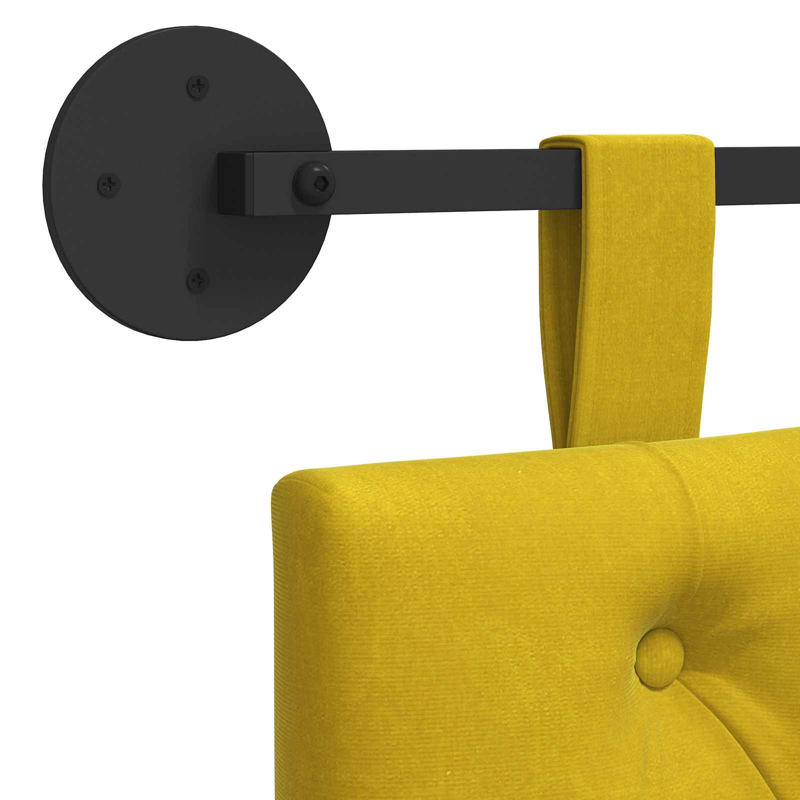 Testiera sospesa Con luce LED Giallo Velluto | homemem39