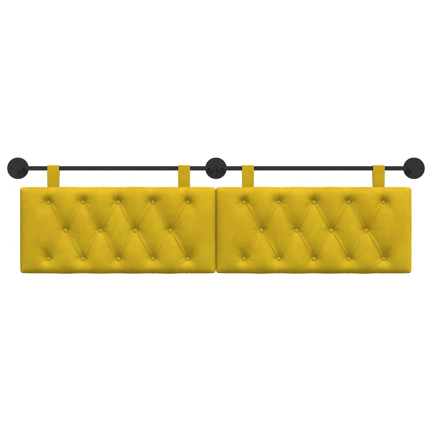 Testiera sospesa Con luce LED Giallo Velluto | homemem39